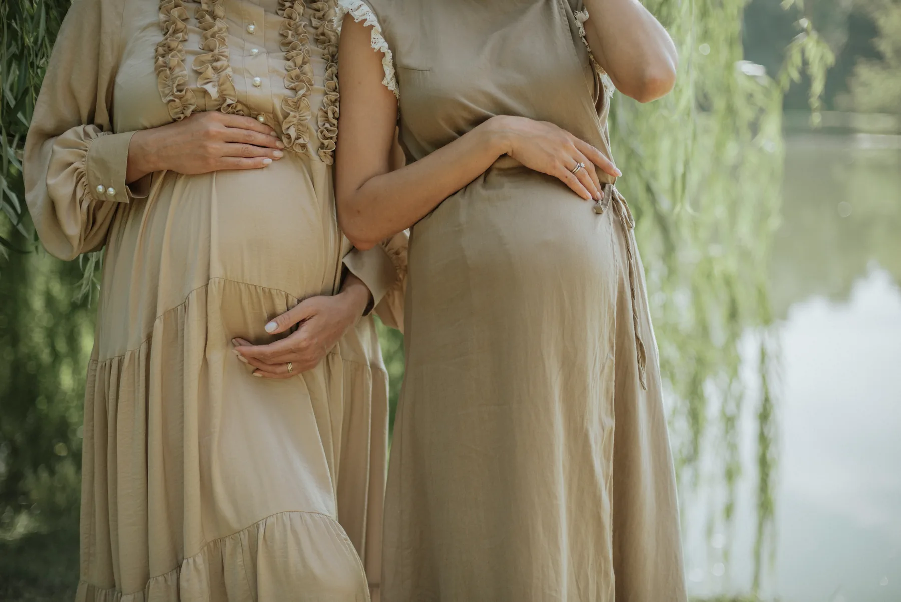 Pregnant women sharing a quiet supportive moment
